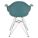 D2.DESIGN Krzesło P018 PP tworzywo zielony navy green nogi metal chromowany HF lekkie i funkcjonalne