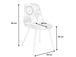 SIGNAL krzesło CITI nogi metal DĄB /PARYŻ tkanina