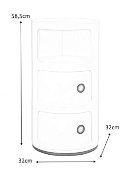 SZAFKA COMBI 3 biała - tworzywo ABS przesuwne drzwiczki King Home