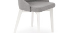 Halmar TOLEDO krzesło drewniane białe /tap. Inari 91 (jasno szare)