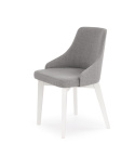 Halmar TOLEDO krzesło drewniane białe /tap. Inari 91 (jasno szare)